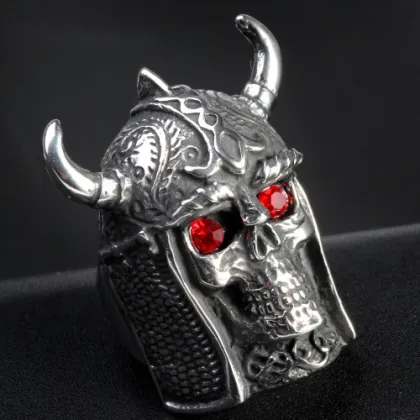Bull head mask stainless steel finger rings