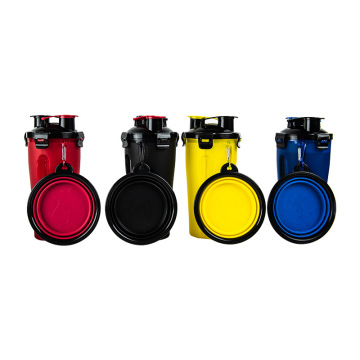 Portable Dog Food Water Bottle with Collapsible Bowl