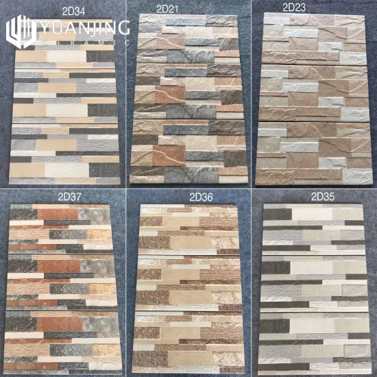 Hot Sale: 20x40cm Rustic Villa Matte Glazed 3D Concave Convex Antique Exterior Wall Porcelain Tiles