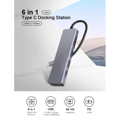 Docking Station 6 in 1 multiport