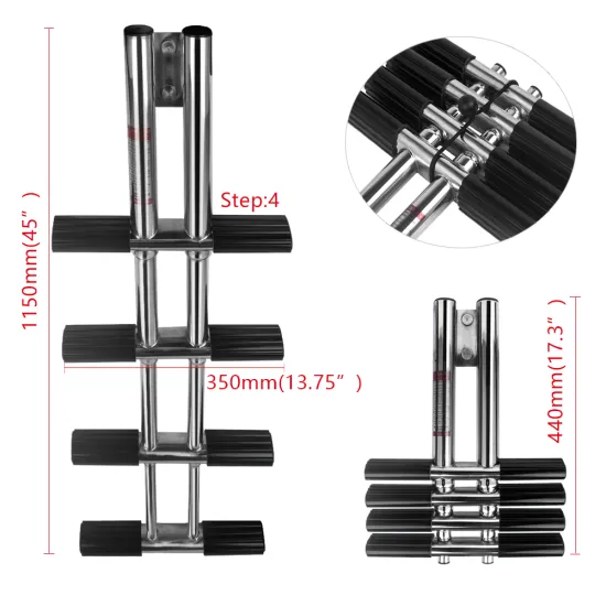 Stainless Steel Telescoping Boat Ladder Extension for Heavy-Duty Use