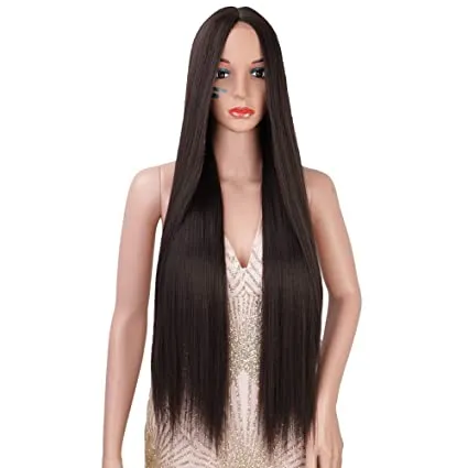 Aisi Hair Wholesale Cheap Vendor Silky Straight Lace Frontal Brown Synthetic Hair For Black Women Lace Front Wig