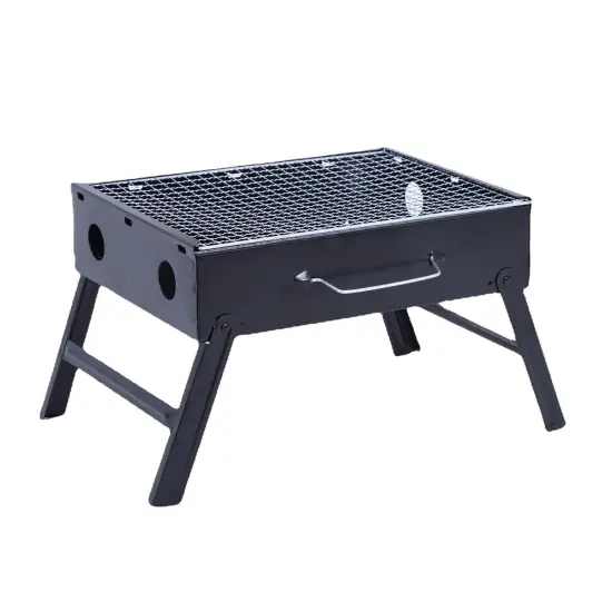 Barbecue Mini Charcoal Grill Portable Folding BBQ Grill Outdoor Grill Tools For Camping Hiking Picnics Black Size 35*27*20 Cm
