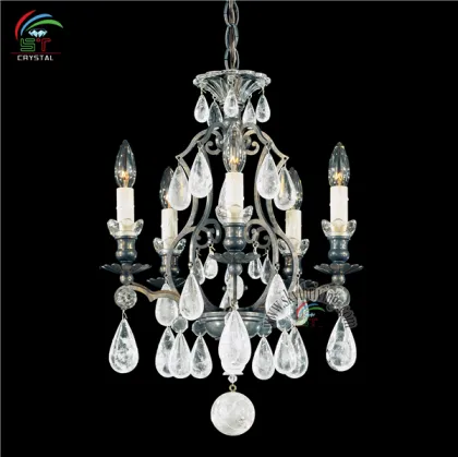 Small 5 Light Versailles Chandelier rock crystal