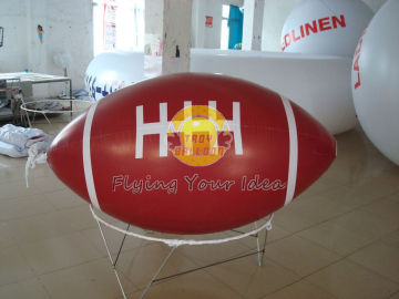 Red Inflatable Advertising Sport Rugby Ball Balloons With Total Digital Printing For Party