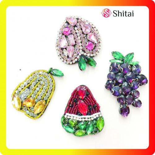 Fruit fashion beaded appliques for garments