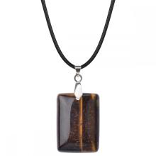 Tiger Eye 30X40MM Cuboid Necklace Men Rectangle Pendant