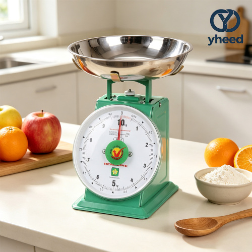 เครื่องชั่งสปริงแบบกลไกสำหรับตลาดโลหะสีเขียว 10กก