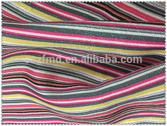 100% Polyester Colorful Strip Fabric for Shoes