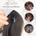 Nueva llegada suave y esponjoso 4pcs/set de 20 pulgadas clip de onda de maíz en la extensión sintética de cabello doble trama de trama gruesa para mujeres