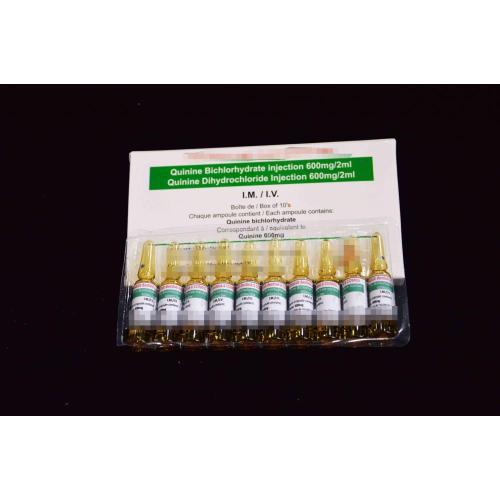 Injection de dihydrochlorure de quinine BP 600mg / 2ml