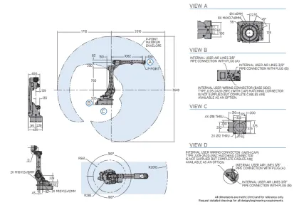 Yaskawa AR2010: 2010mm Reach, 12kg Payload Professional Welding Robot Arm Supplier