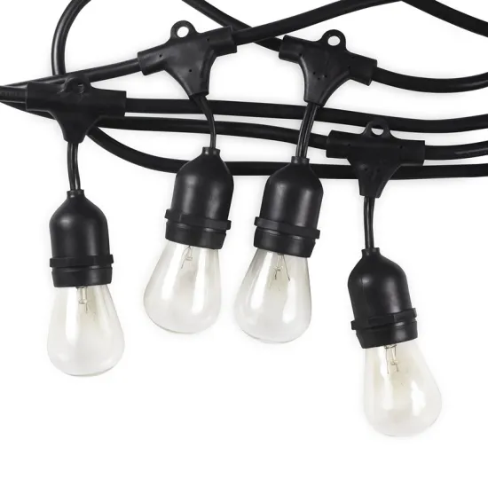 48ft S14 Festoon Outdoor Commercial String Lights with Clear Bulbs