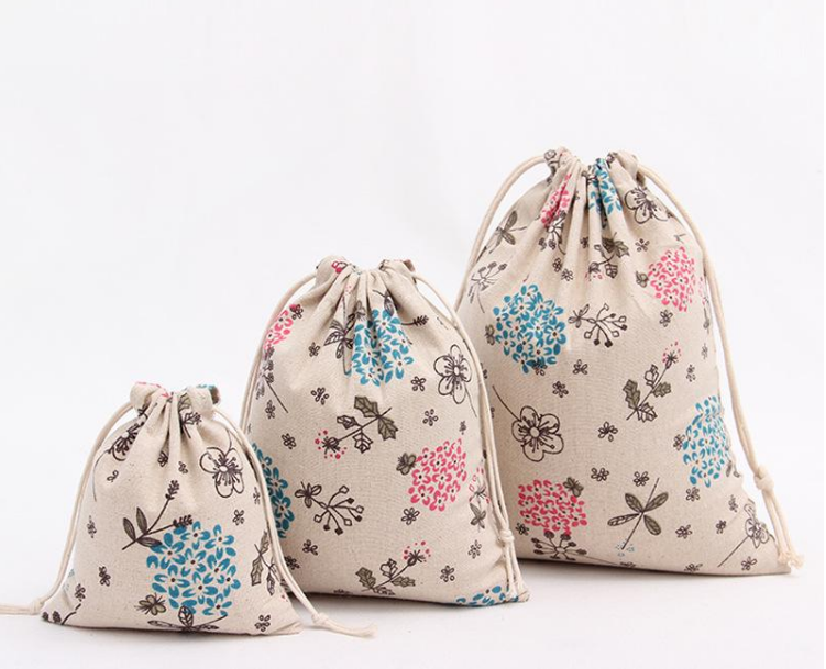 Custom fancy printing jute storage bag wholesale