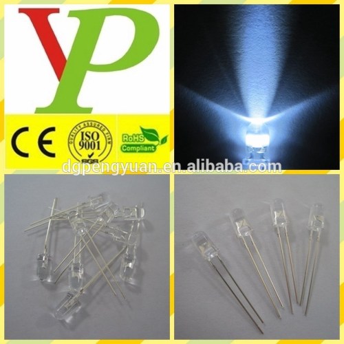 Factory price round 5mm white wide angl led