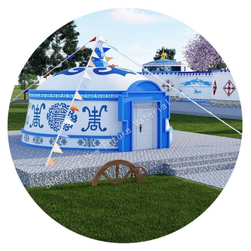 Outdoor Waterproof Mongolian Ger Yurt Tent with 8m Diameter Steel Frame for Camping