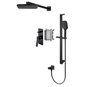Black Matte Brass Shower Set For Bathroom