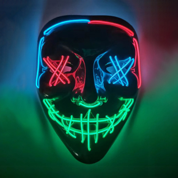 Multi-Color LED Purge Halloween Mask - El Wire Light-Up Party Accessory