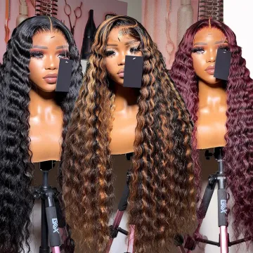 13x6 Curly Full HD Lace Wigs with Transparent Lace and Peruvian Hair Highlights