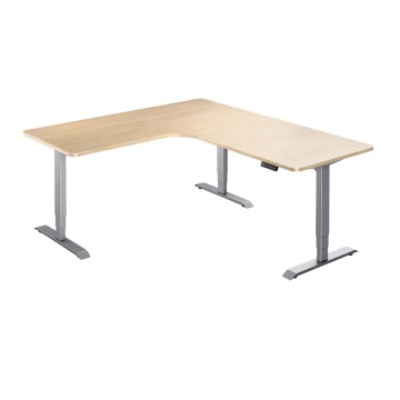 Electric L Shape Sit Stand Desk - Adjustable Height Corner Frame Dual Motor