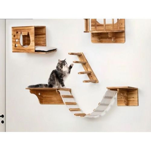 scratcher Claw Care Mat Cat Wall Shelves and Perches Wooden Wall Mounted Factory