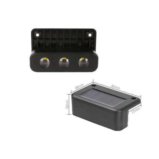 High Light Garden: 3LED Solar Fence Lights for Outdoor Yard, Deck, Steps, Patio, and Stair Lighting
