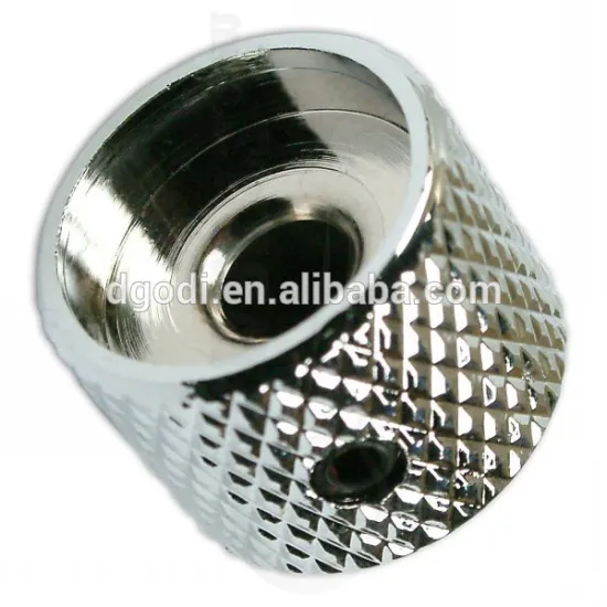 Custom 17 mm chrome plated knurled brass flat top telecaster knob