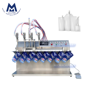 Semi-Automatic Manual Standup Drink Bag Liquid Detergent Juice Baby Food Spout Pouch Filling Machine