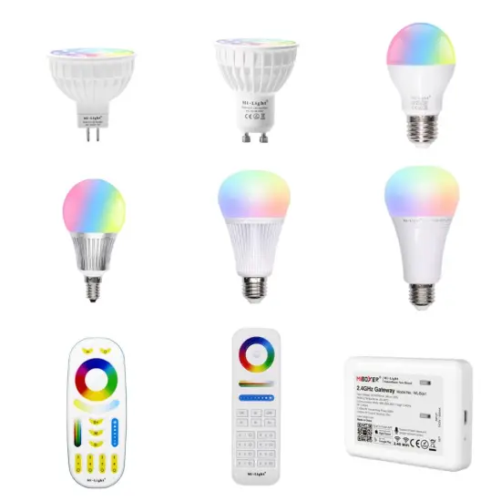 Mi Light Dimmable Led Bulb MiLight 4W GU10 RGB CCT E27 led Lamp Indoor Decoration 2.4G RF LED Remote Control