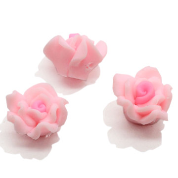 Nouveau 14 MM couleur mixte pâte polymère Rose fleur lâche entretoise perles 3D doux chaud argile fleurs bricolage collier Bracelet fête ornement
