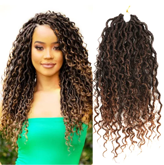 Faux Locs Hair River Goddess Locs Crochet Hair Wavy With Curly Ends Synthetic Crochet Braids Twist Braiding Goddess