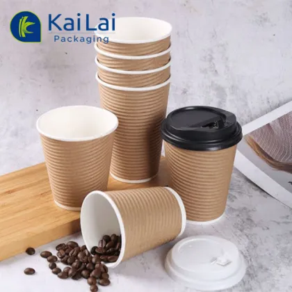 Wholesale Recyclable Disposable Paper Coffee Cups for Hot Drinks