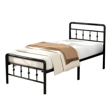 Classic Metal Platform Twin Bed Frames with Iron Headboard and Footboard