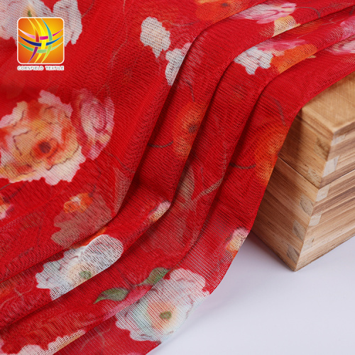 100% Polyester merah kain tulle mesh yang indah