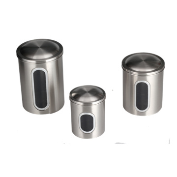 Household Stainless Steel Canister With Window