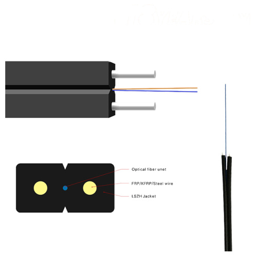 Drop Cable Fiber Optical 1 Core G657A1 FTTH Drop Fiber Optical Cable Factory