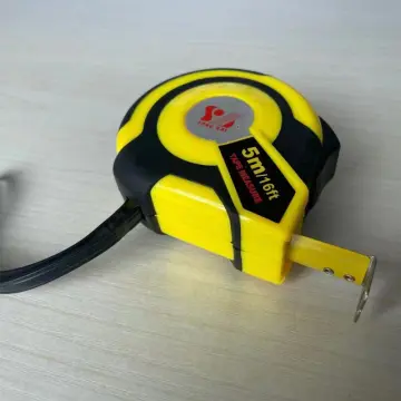 Yellow rubber coated survey tool steel tape