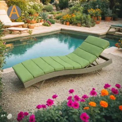 Outdoor Poolside Sun Loungers and Rattan Sunbeds for Beachside Relaxation