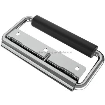 Steel Spring Folding Handle Cabinet: Portable Rubber Grip Travel Box with Surface Pull Mechanism