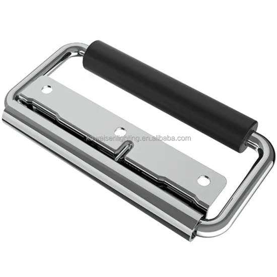 Steel Spring Folding Handle Cabinet: Portable Rubber Grip Travel Box with Surface Pull Mechanism
