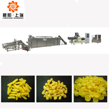 Twin screw extruder inflating snacks food making machine