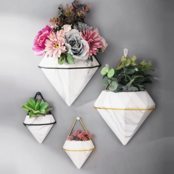 Customized Marble Pattern Wall-Mounted Flower Pot: A Creative Solution for Artificial Plants and Dried Flowers