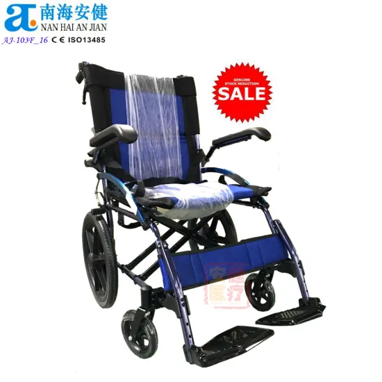 Fly Lite Handicapped Suitcase Healthcare Alloy Wheelchair - Blue Frame AJ-103F_16