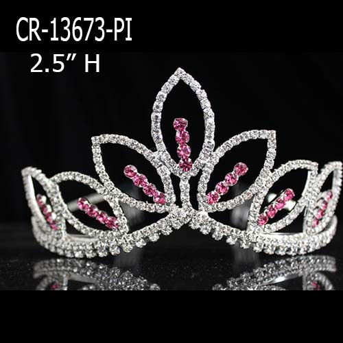 Pink Rhinestone Tiaras Flower Crown