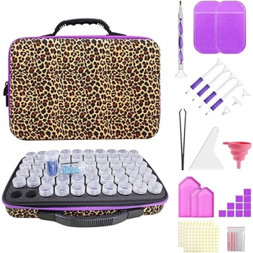 Leopard Print 5D Diamond Painting Tool Tool Storage Box