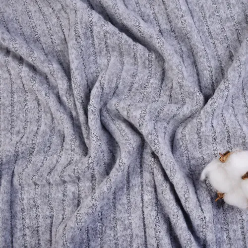 ผ้าโพลีเอสเตอร์เรยอนแปรง Hacci Rib สำหรับชุดนอน