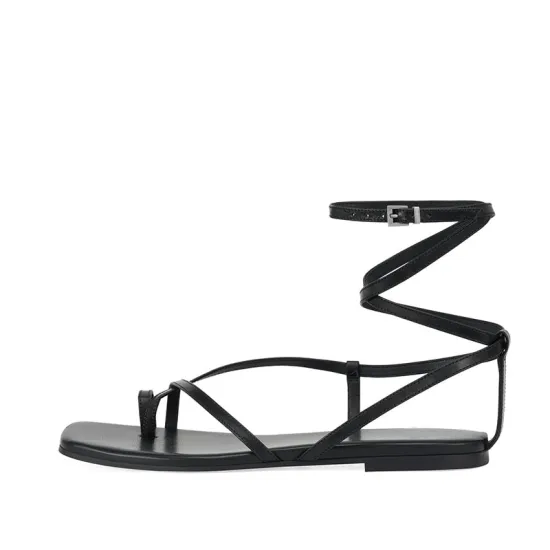 Stylish Open-Toe Thin Strap Flats