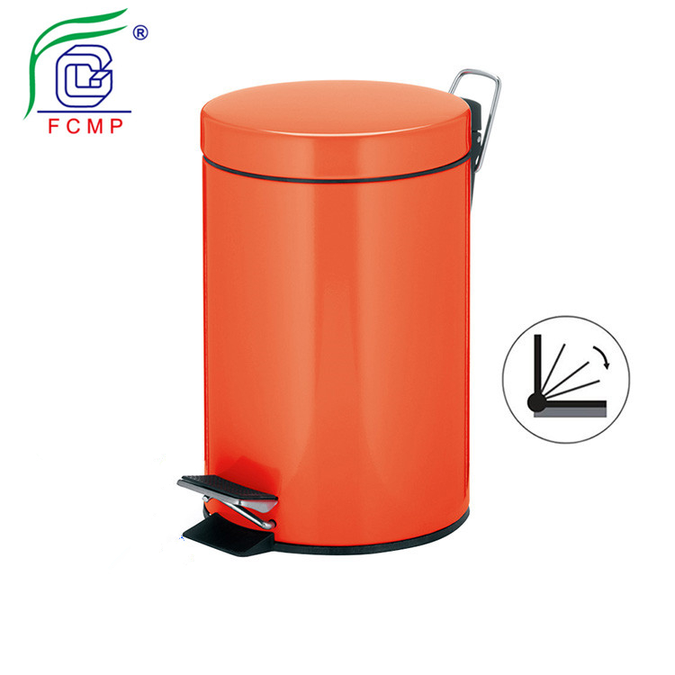 red stainless steel pedal bin