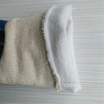 Blue nitrile cotton lined gloves knit wrist