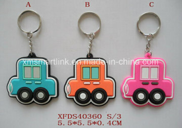 Silicone Cartoon Car Key Chain, Plastic Drop Car Magnet, Rubber Car Key Chain